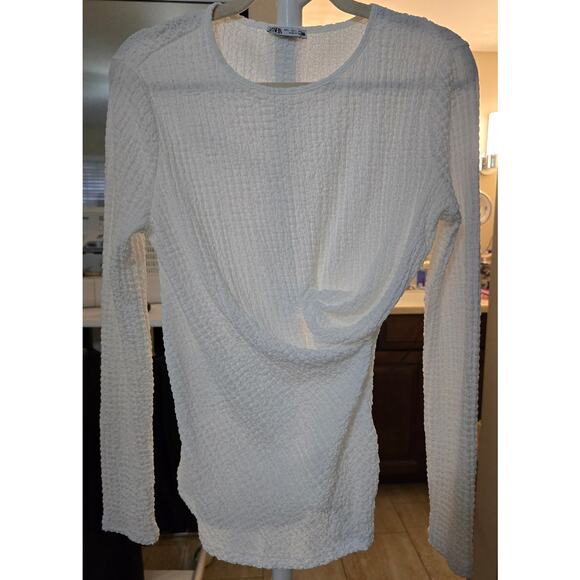 Zara Draped White top size large - Picture 1 of 2
